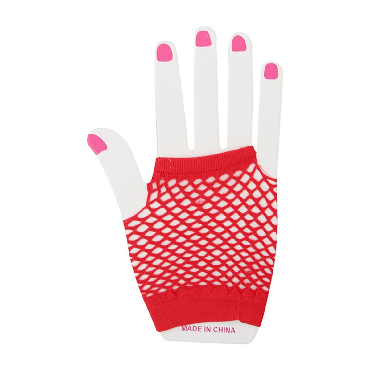 Short Red Fishnet Fingerless Gloves (Pk 1 Pair)