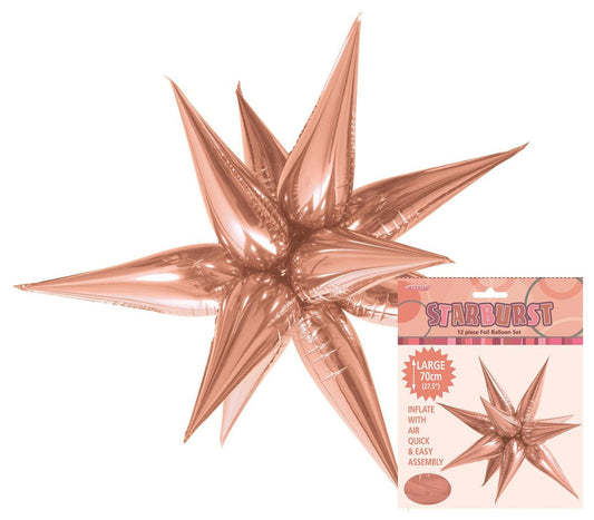 Small Starburst Foil Balloon - Rose Gold