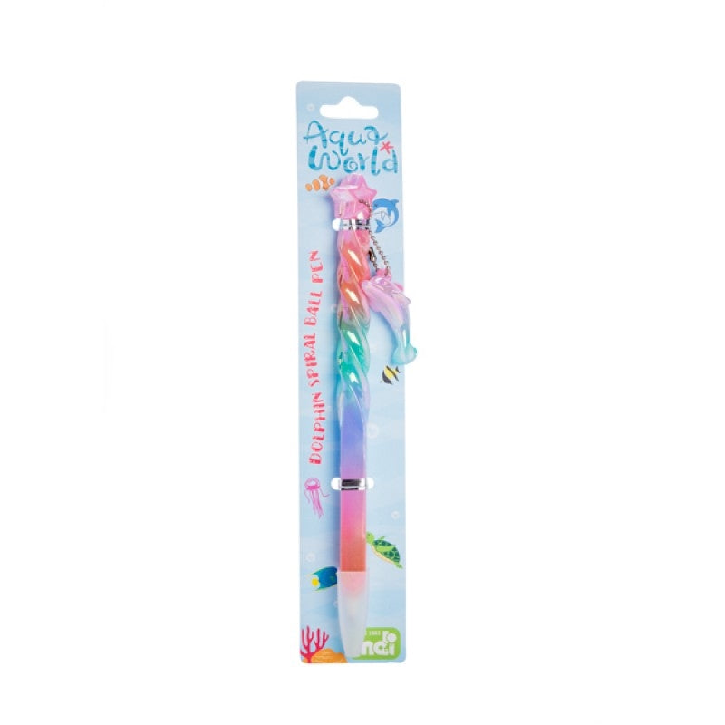 Spiral Ball Pen with Dolphin Charm