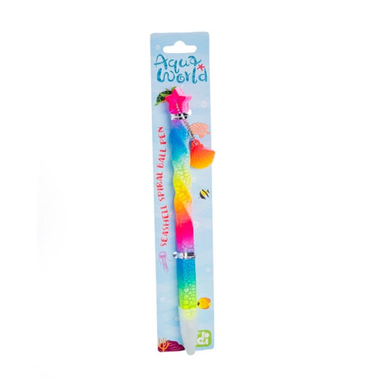 Spiral Ball Pen with Seashell Charm