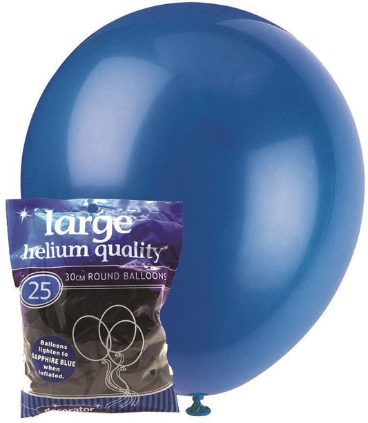 Standard Latex Balloons 25 Pack Blue