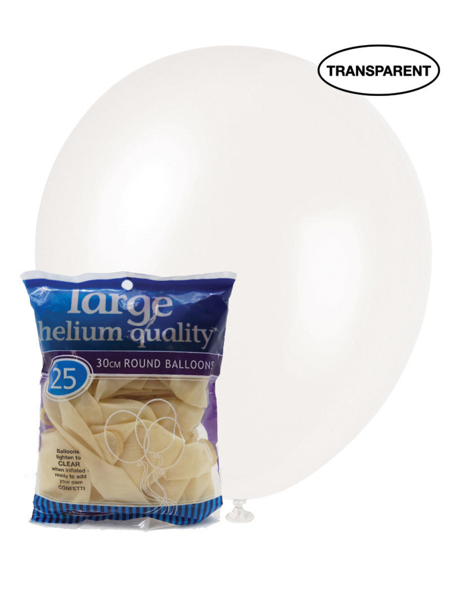 Standard Latex Balloons 25 Pack Clear