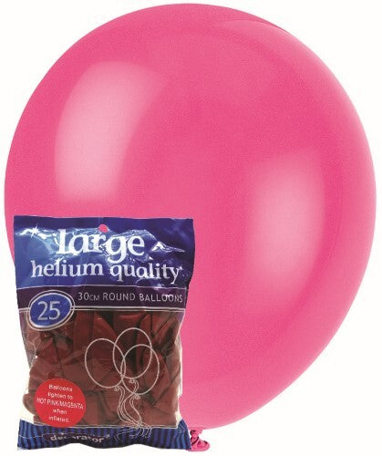 Standard Latex Balloons 25 Pack Hot Pink