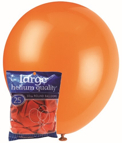Standard Latex Balloons 25 Pack Orange