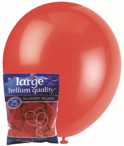 Standard Latex Balloons 25 Pack Red