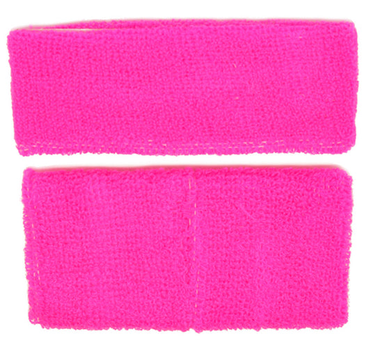 Sweatband Set - Neon Pink