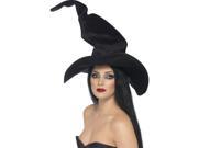 Tall & Twisted Witch's Hat -  Black Velour