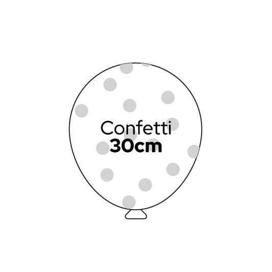 Confetti Helium Latex Balloon 30cm