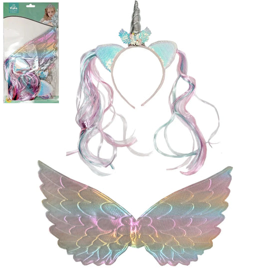 Unicorn Headband with Wings Set