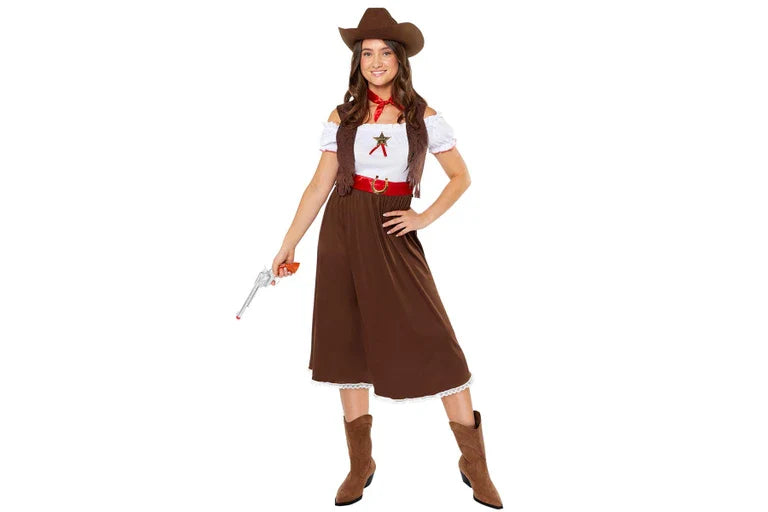 Western Cowgirl Costume - Child Size 10-12 - 10-12