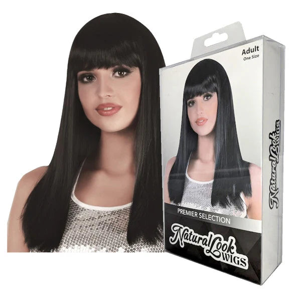 Wig - Natural Look Black with Fringe