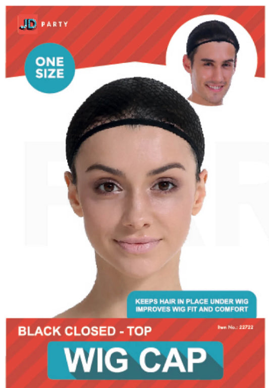Wig Cap Closed Top - Black