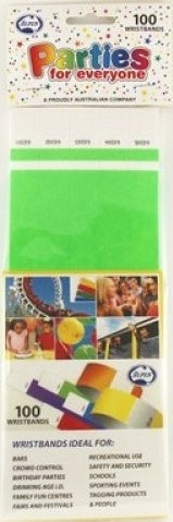 Wristbands Pk 100 - Lime Green 